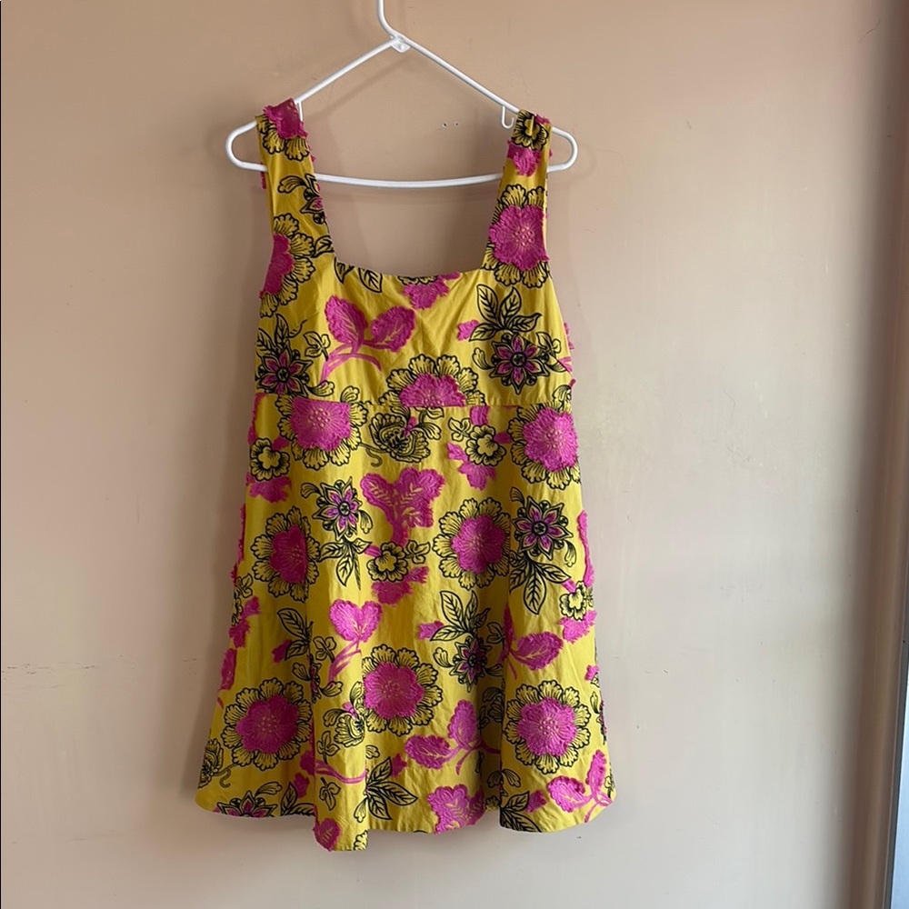 Vibrant Floral Kids Dress in Yellow and Pink